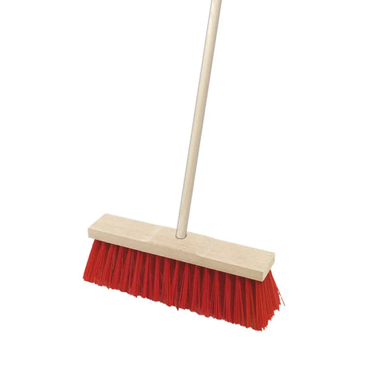 THS SB18 Street Broom 46 cm With Wooden Handle