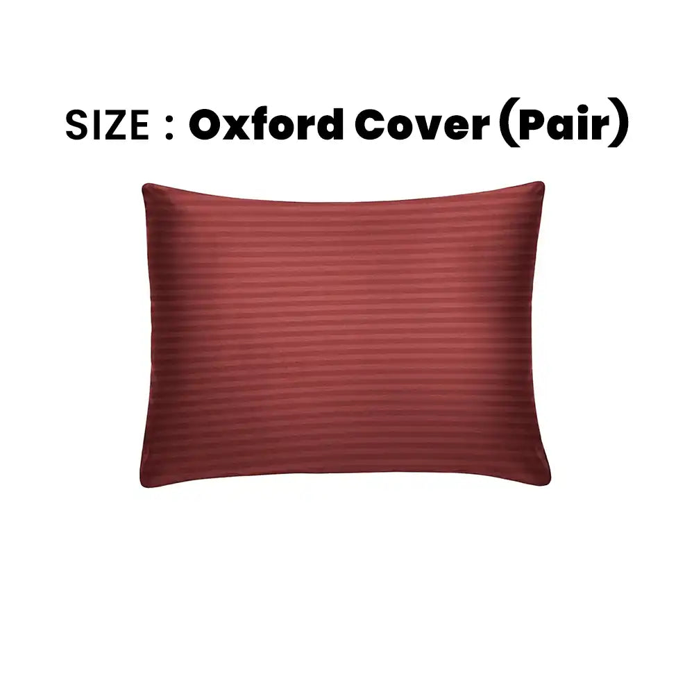 ths zen stripes cotton oxford pillow cover pair burgundy