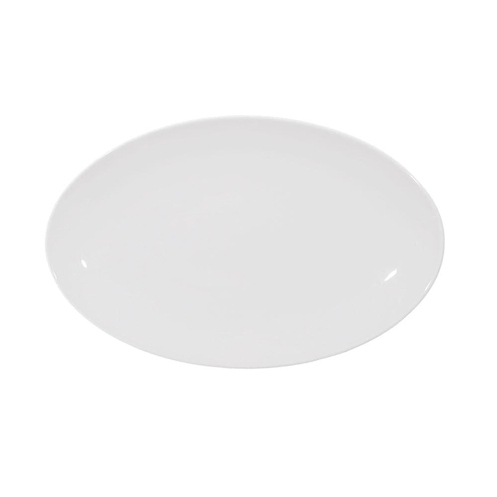 Furtino England Sphere 23cm (9'') White Porcelain Oval Plate - HorecaStore