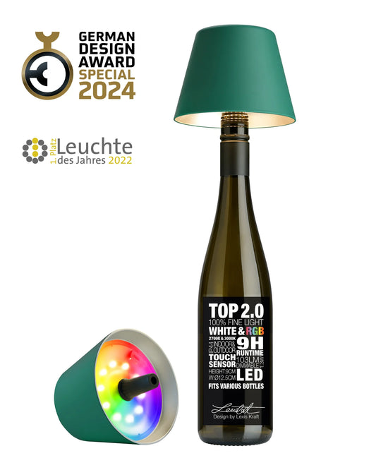 Sompex Top 2.0 Bottle Table Lamp (Matte finish), Green