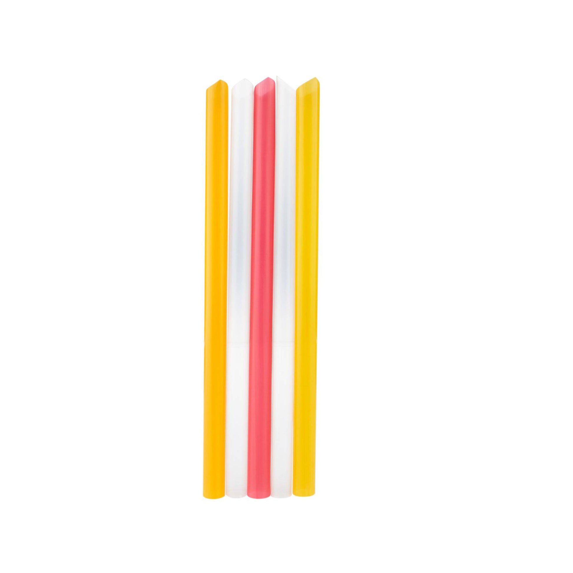 hotpack mixed colors straight straws clear wrapped 1 8 cm 100 pcs 24 packet