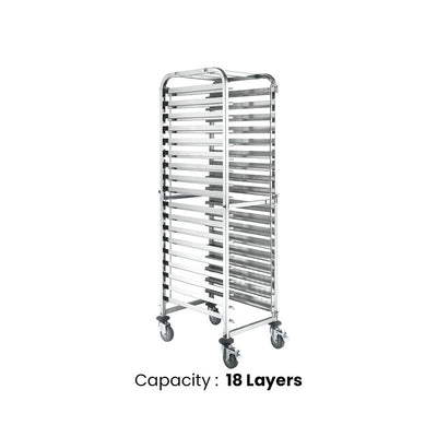 THS 110411 18 Layers Multifunctional Rack Trolley, 120 x 80 x 180 cm - HorecaStore