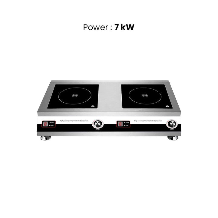 THS ALP-CX002 Commercial Induction Cooker With Two Burners 7 kW, Single Phase, 75 x 43 x 14.5 cm - HorecaStore