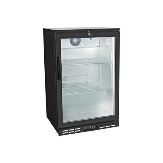 THS BC01PP Aluminium Body Bar Cooler Black With Single Hinged Door, Capacity 128 L 240 W, 60 x 51 x 89.5 cm - HorecaStore