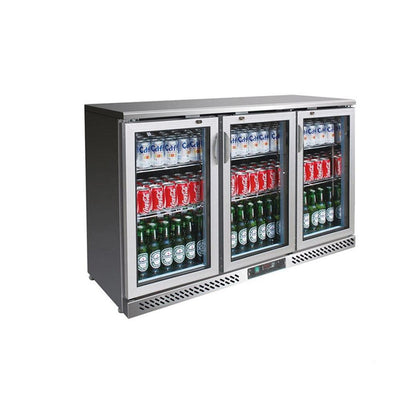 THS BC03SP Bar Cooler With Three Hinged Doors, Capacity 320 Liters 210 W, 133.5 x 51 x 89.5 cm - HorecaStore