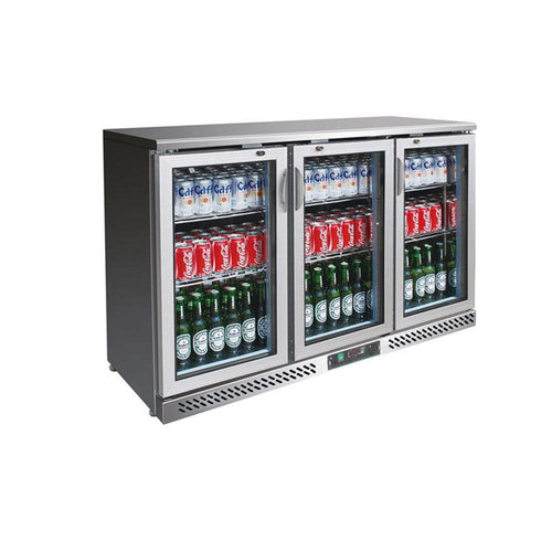 THS BC03SS Three Doors Bar Cooler With Frosted Frame, Power 0.77 kW, 133.5x51x85 cm