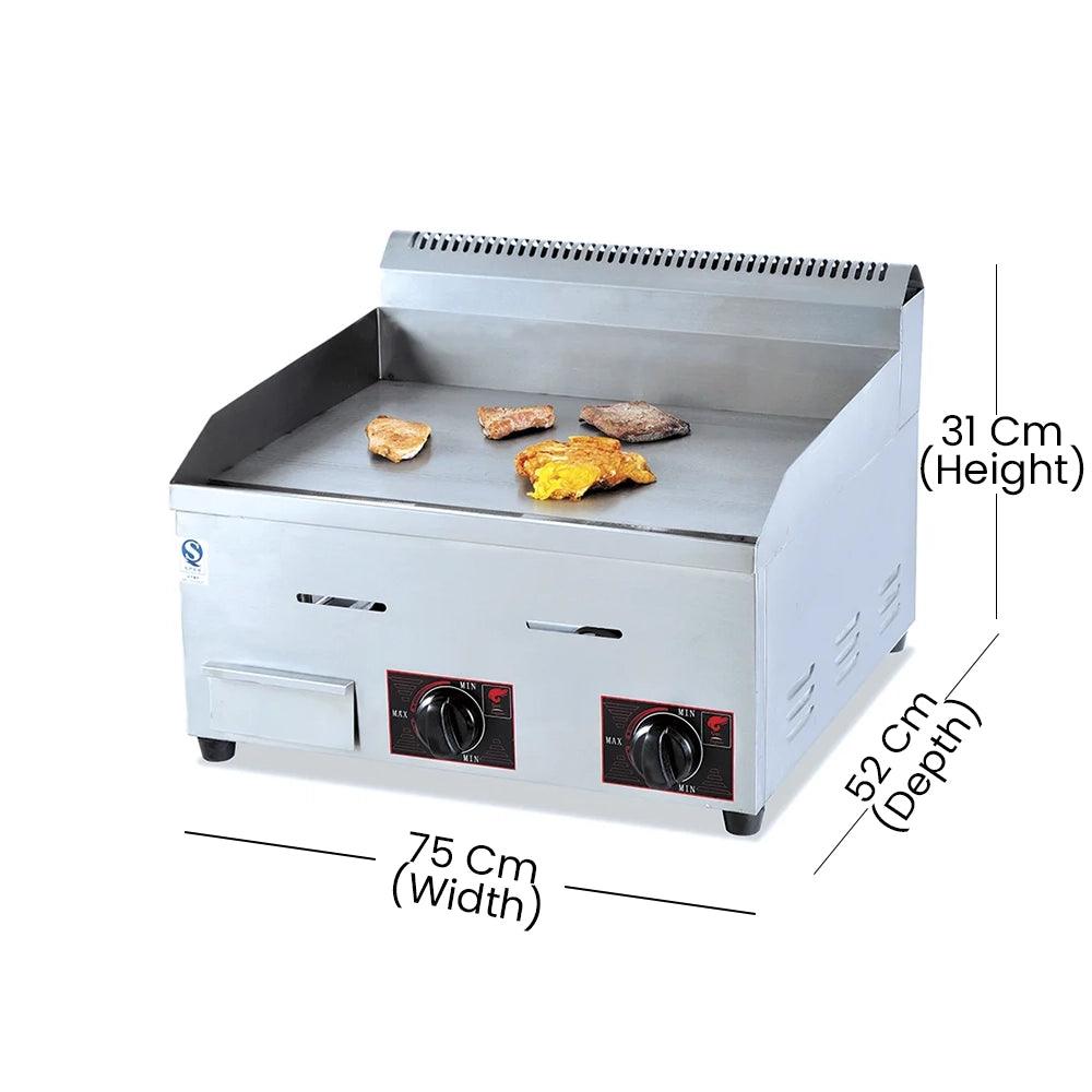 THS EG750D Electric Griddle, With Chrome Surface 6 kW, 75 x 52 x 31 cm - HorecaStore