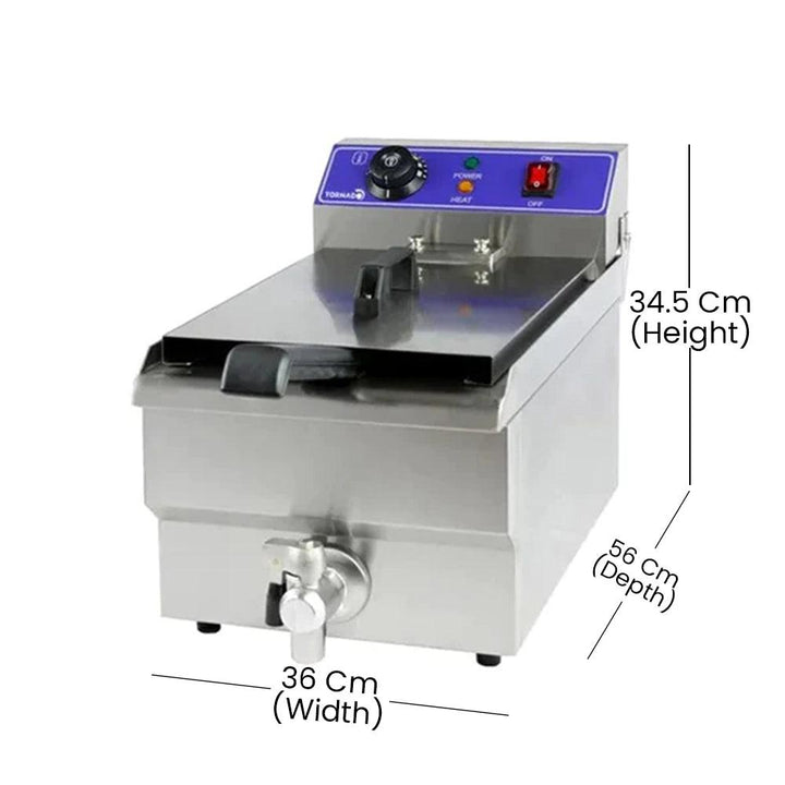 THS JEF-161V Electric Fryer, Tank Capacity 16 Liters 5 kW, 36 x 56 x 34.5 cm - HorecaStore