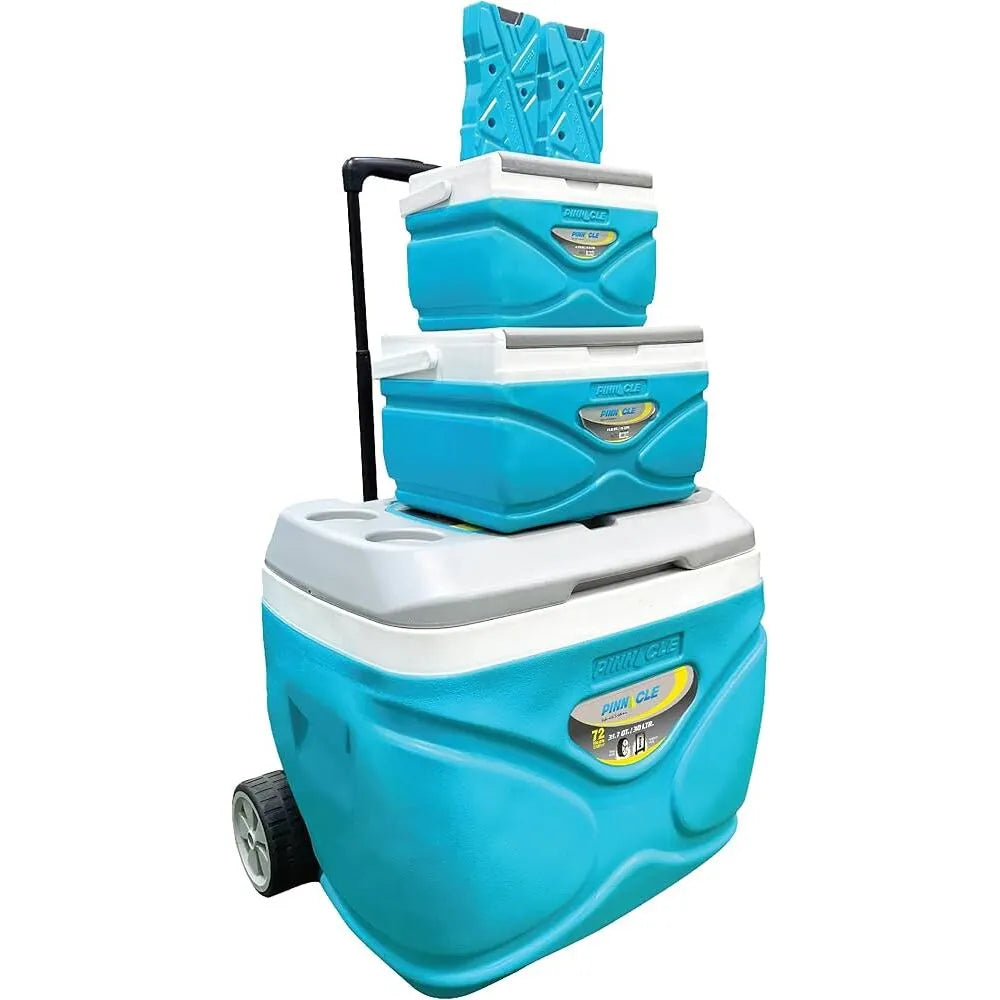 PINNACLE TPX2061-B ICE CHEST 4 PIECES SET WITH WHEEL - BLUE COLOR