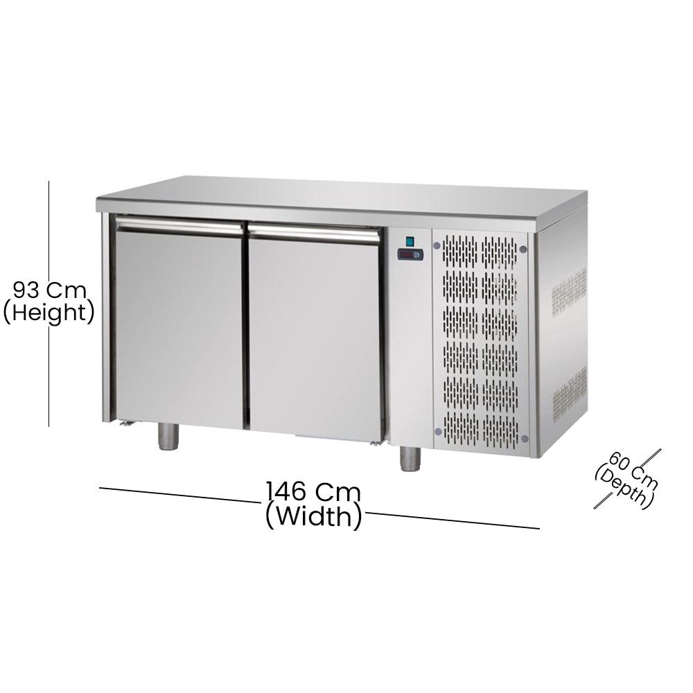 Tecnodom TF02MIDGN Double Door Undercounter Chiller 354 L 495 W, 146 x 60 x 93 cm - HorecaStore