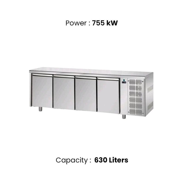 Tecnodom TF04MIDBT Four Door Under Counter Freezer, Capacity 630 L 755 W, 236 x 60 x 92 cm - HorecaStore