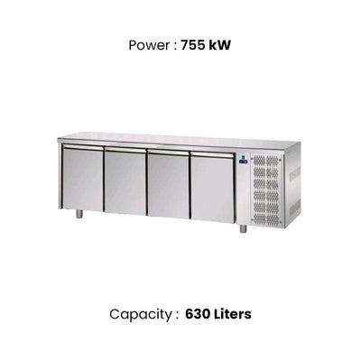 Tecnodom TF04MIDBT Four Door Under Counter Freezer, Capacity 630 L 755 W, 236 x 60 x 92 cm - HorecaStore