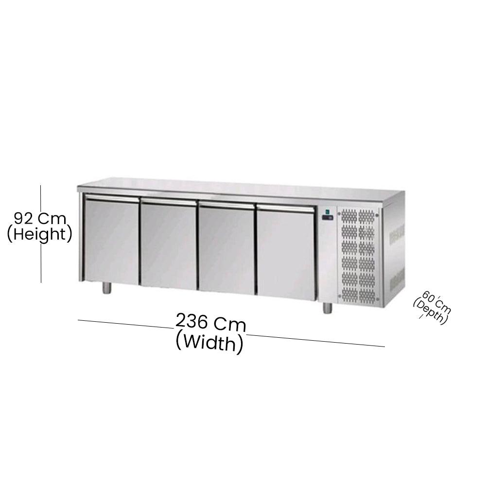 Tecnodom TF04MIDBT Four Door Under Counter Freezer, Capacity 630 L 755 W, 236 x 60 x 92 cm - HorecaStore