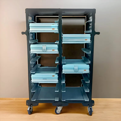 Tribeca Double Thermo Tray Trolley 18 Compartments, 71 x 101 x 149 cm