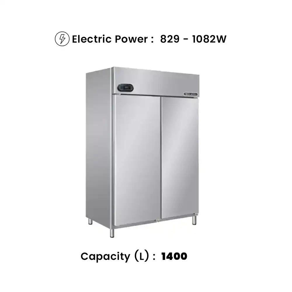 Berjaya BS2FDUF/Z/GN Electric Upright Double Magnetic Door Freezer 1400L, Power 829 - 1082W, 135 X 84 X 206 cm - HorecaStore