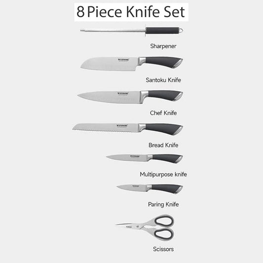 WINSOR WR80812-G 8 PIECES KNIFE SET - GREY COLOR