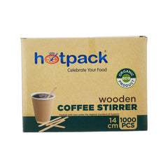 Hotpack Wrapped Wooden Coffee Stirrer, 14 cm, 10000 PCs