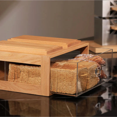 Acrylic Double Hallo Bread Box, L 30 x W 33 x H 15.4cm