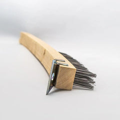 American Metalcraft 1347 Brush With Wooden Handle Tempered Steel Bristles 35 x 15 cm