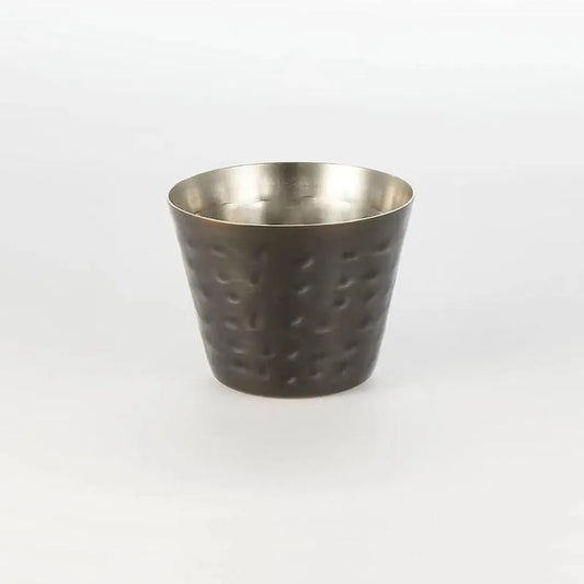 American Metalcraft HAMSCB Stainless Steel Round Hammered Finish Sauce Cup Black, Ø 6 cm X H 5 cm