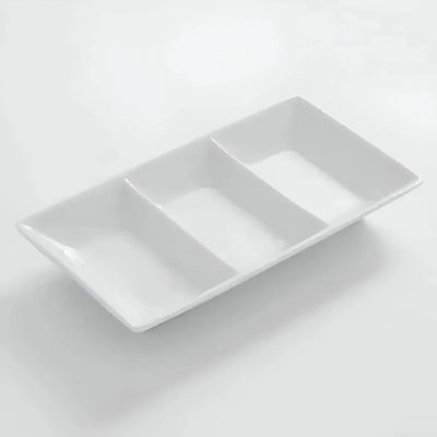 American Metalcraft PORSD3R Porcelain 3-Compartment Sauce Dish 1.5Oz, 5-3/4