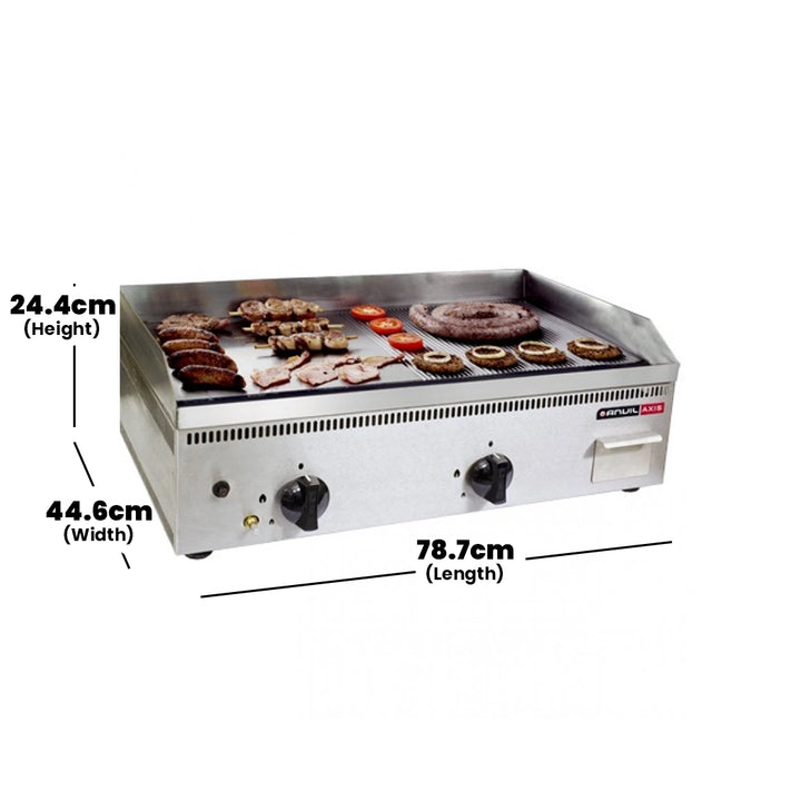 anvil-gas-75-cm-half-ribbed-plate-griddle-with-2-burners-5-9-kw