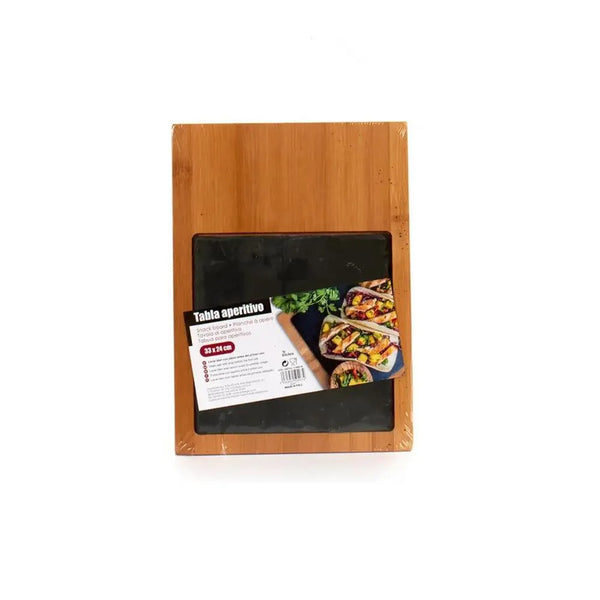 Arte Regal Bamboo Rectangular Board with Slate Black, 33 cm