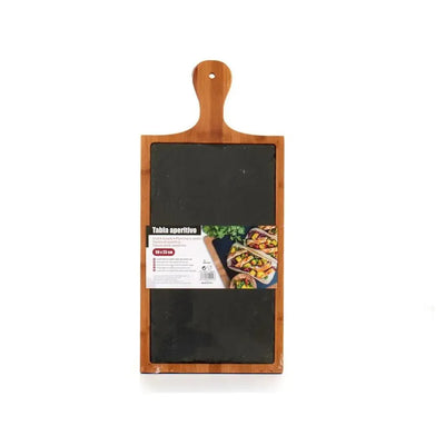 Arte Regal Bamboo Rectangular Board with Slate Black, 50 cm