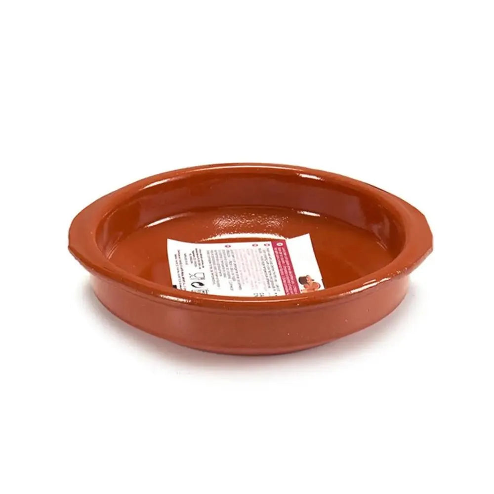 Arte Regal Clay Deep Plate with Handle Round Brown, 16.5 cm