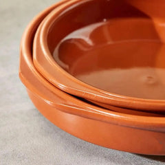 Arte Regal Clay Deep Plate with Handle Round Brown, 28 cm