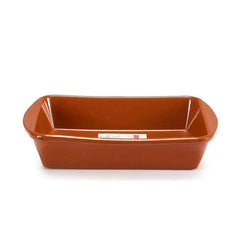 Arte Regal Clay Deep Rectangular Plate Brown, 26 cm