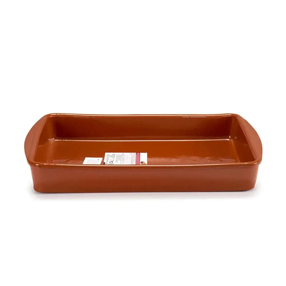 Arte Regal Clay Deep Rectangular Plate Brown, 38 cm