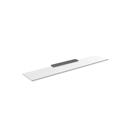 Bagnodesign Anthracite Slim Line Wall Mounted Glass Shelf, 60x13x2 cm