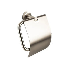 Bagnodesign Brushed Nickel Options Round Toilet Roll Holder With Cover, 14.8x5.2x15.5 cm