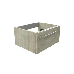 Bagnodesign M-Line Wall Mounted Storage Unit With Chrome Handle, Sand Grey Oak 60x48.5x30 cm