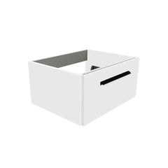 Bagnodesign M-Line Wall Mounted Vanity Basin Unit With Matt Black Handle, Matt White, 60x48.5x30 cm