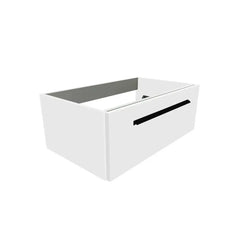 Bagnodesign M-Line Wall Mounted Vanity Basin Unit With Matt Black Handle, Matt White, 80x48.5x30 cm