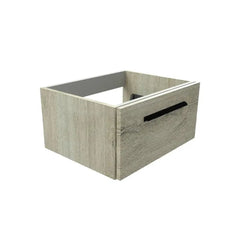 Bagnodesign M-Line Wall Mounted Vanity Basin Unit With Matt Black Handle, Sand Grey Oak, 60x48.5x30 cm