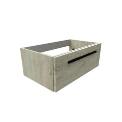 Bagnodesign M-Line Wall Mounted Vanity Basin Unit With Matt Black Handle, Sand Grey Oak, 80x48.5x30 cm