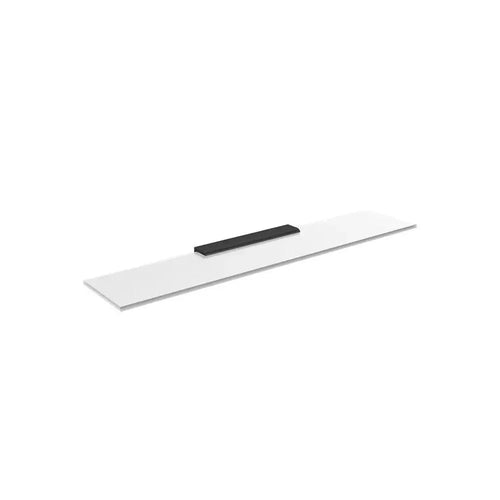 Bagnodesign Matt Balck Slim Line Wall Mounted Glass Shelf, 60x13x2 cm