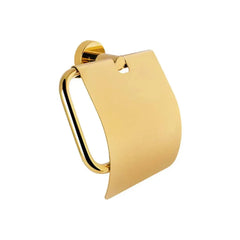 Bagnodesign Pvd Gold Options Round Toilet Roll Holder With Cover, 14.8x5.2x15.5 cm