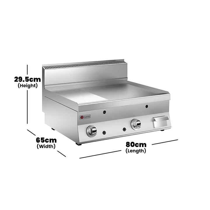 baron-6nft-g800lr-gas-griddle-with-half-grooved-plate-gas-power-12-5-kw-80-x-65-x-29-5-cm