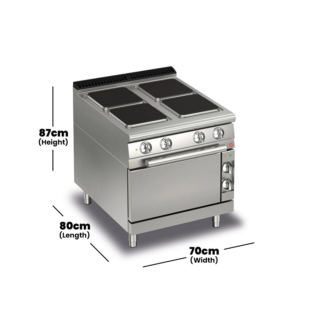 baron-700-series-electric-range-4-square-hotplates-on-electric-oven-16-4-kw-80-x-70-x-87-cm