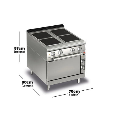 baron-700-series-electric-range-4-square-hotplates-on-electric-oven-16-4-kw-80-x-70-x-87-cm