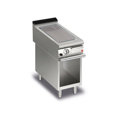 Baron Q70FTV/G410 Gas Griddle Ribbed Plate on Open Cupboard, Gas Power 6.5 kW, 40 x 70 x 87 cm