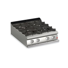 Baron Q70PC/G8008 4 Burner Tabletop Gas Cooking Range, Gas Power 28 kW, 80 x 70 x 25 cm