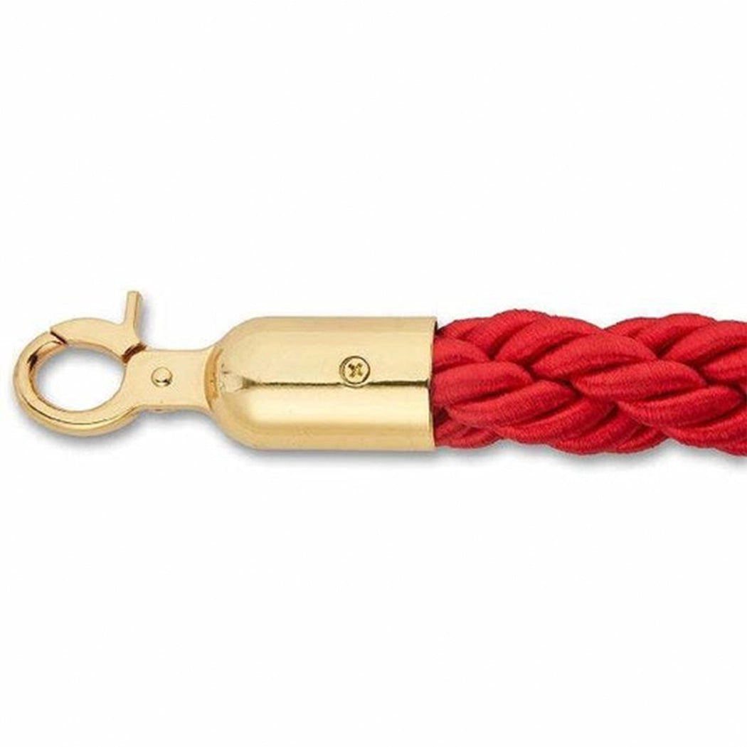 Beautiful And Elegant Stanchion Velvet Rope With Delicate Hook 100% Nylon, Red & Gold