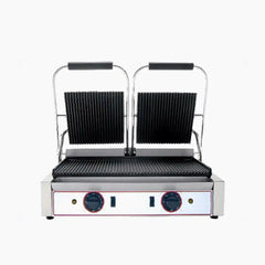 Beckers R2 Electric Double Grill Top And Bottom Ribbed Cast Iron Plates, Power 1.8 kW