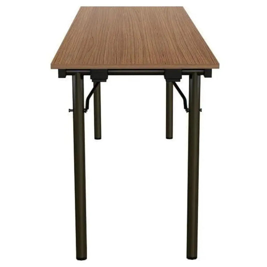 Beechwood Classroom Rectangle Table L 120 x W 45 x H 75 cm, MDF Laminated Table Tops With Black Metal Folding Legs