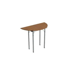 Beechwood Half Round Table L 120 x W 45 x H 75 cm, Sturdy And Space-Saving, MDF Laminated Table Tops With Folding Legs